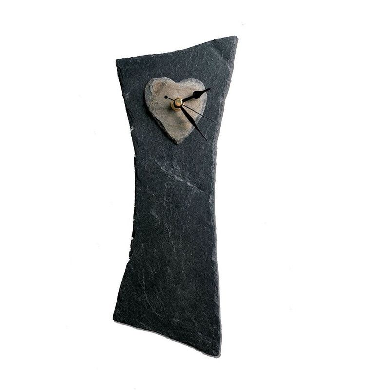 Slate Wall clock with Heart Detailing