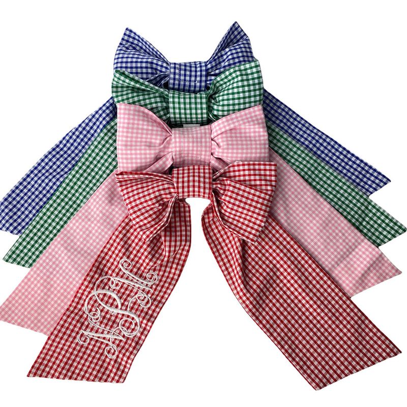 Gingham Basket Bow - Red